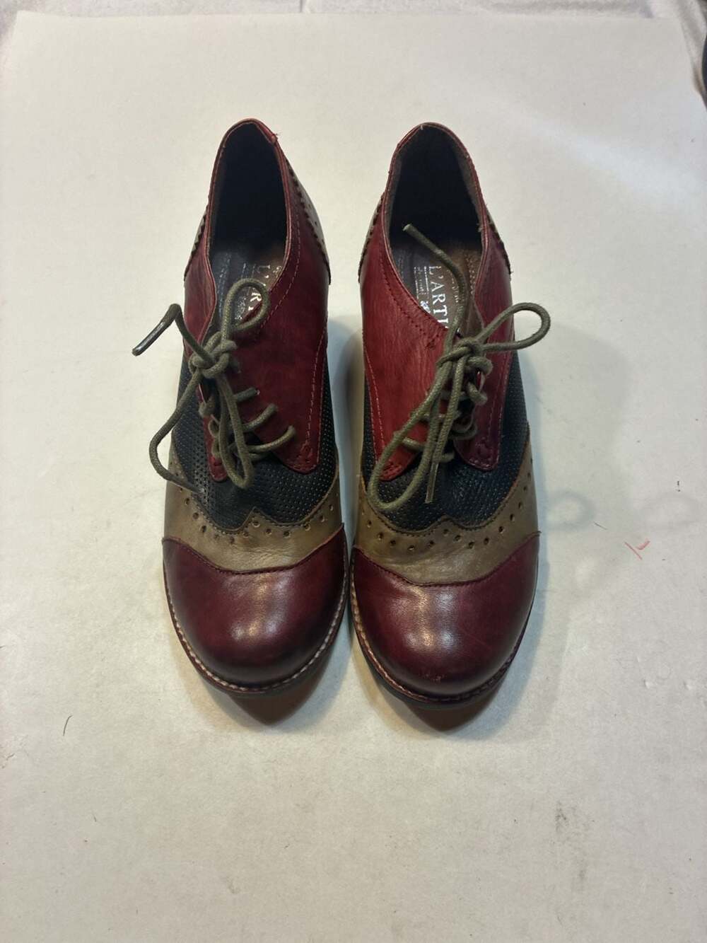 L'Artiste by Spring Step Bardot Multi-Color Leather Oxford Heels
